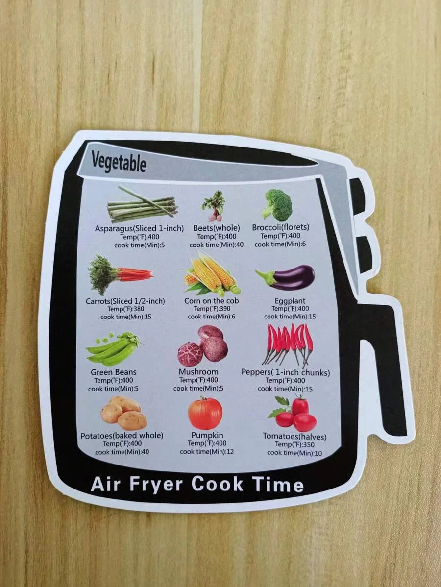 3 броя Магнитни поставки с указания за време и температура за приготвяне на храна в Air Fryer