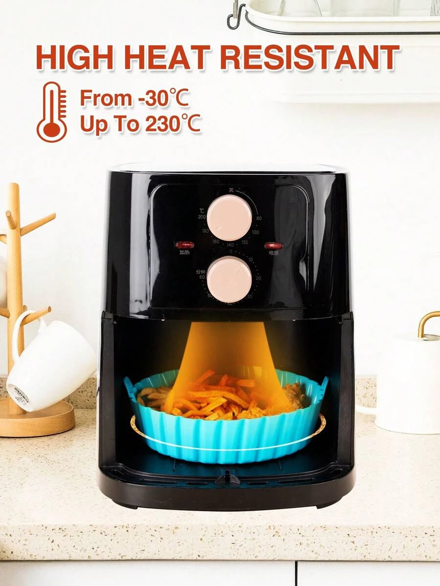 Силиконова подложка за Air Fryer с незалепващо покритие цвят син