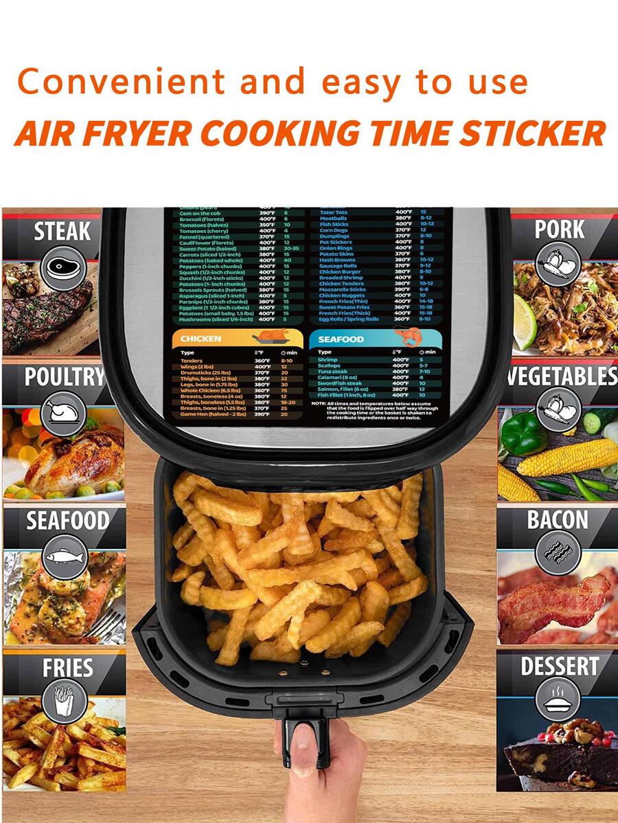 Самозалепващ се магнитен стикер Air Fryer Cooking Time Kitchen Sticker