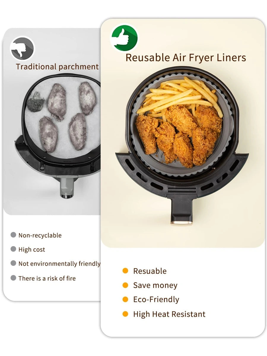 Силиконова сгъваема подложка за печене за Air Fryer