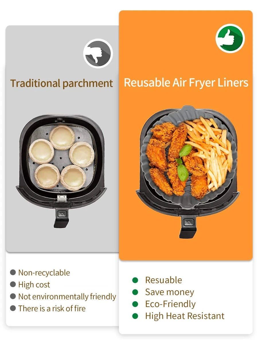 Силиконова форма тавичка за Air Fryer с незалепващо покритие